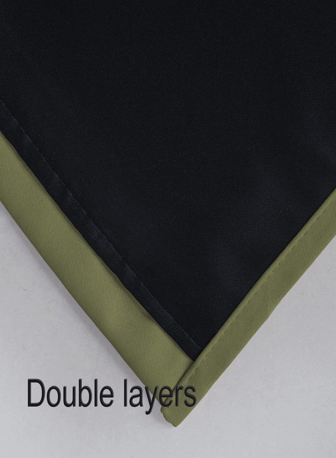 LEMOMO Olive Green Thermal 100% Blackout Curtains/52 x 95 Inch/Set of 2 Panels Room Darkening Curtains for Bedroom and Living Room - Image 5